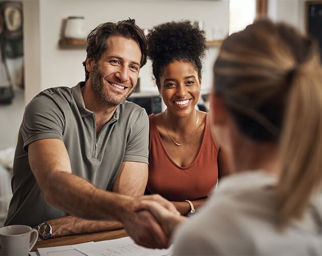 Couple meeting with professional